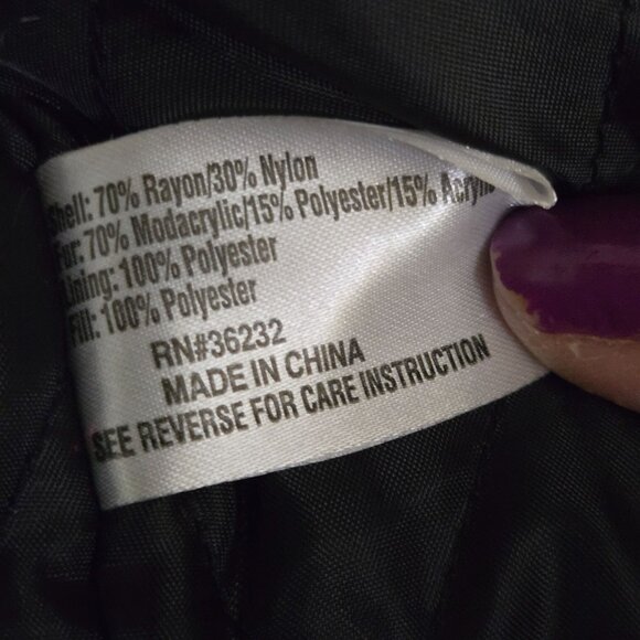 Gallery Vintage Black Faux Suede Faux Fur Trim Full Zip Black Jacket Size 1X - Picture 10 of 10